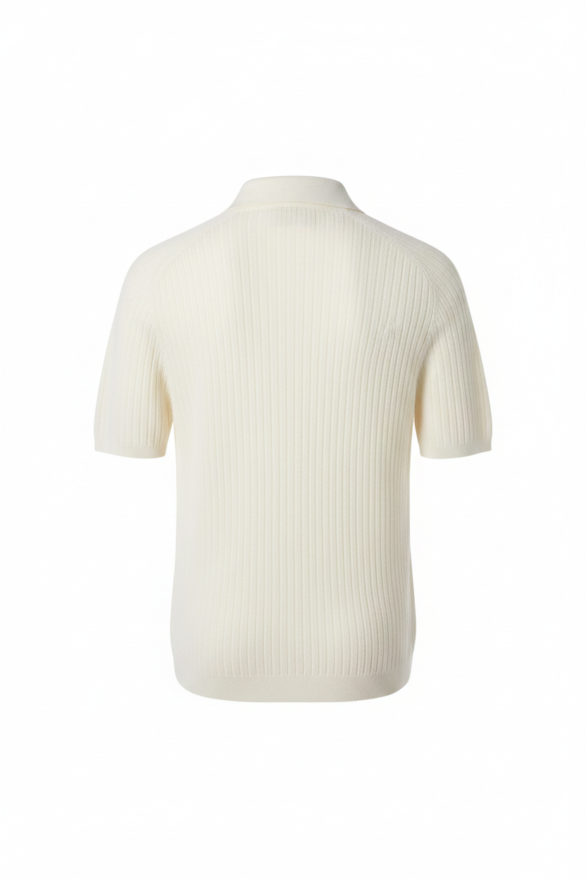 Emporio valentini Ribbed-Knit Polo Shirt