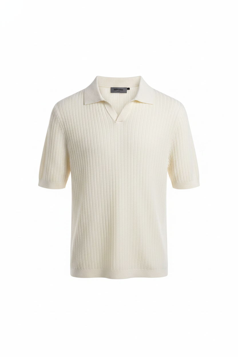 Emporio valentini Ribbed-Knit Polo Shirt