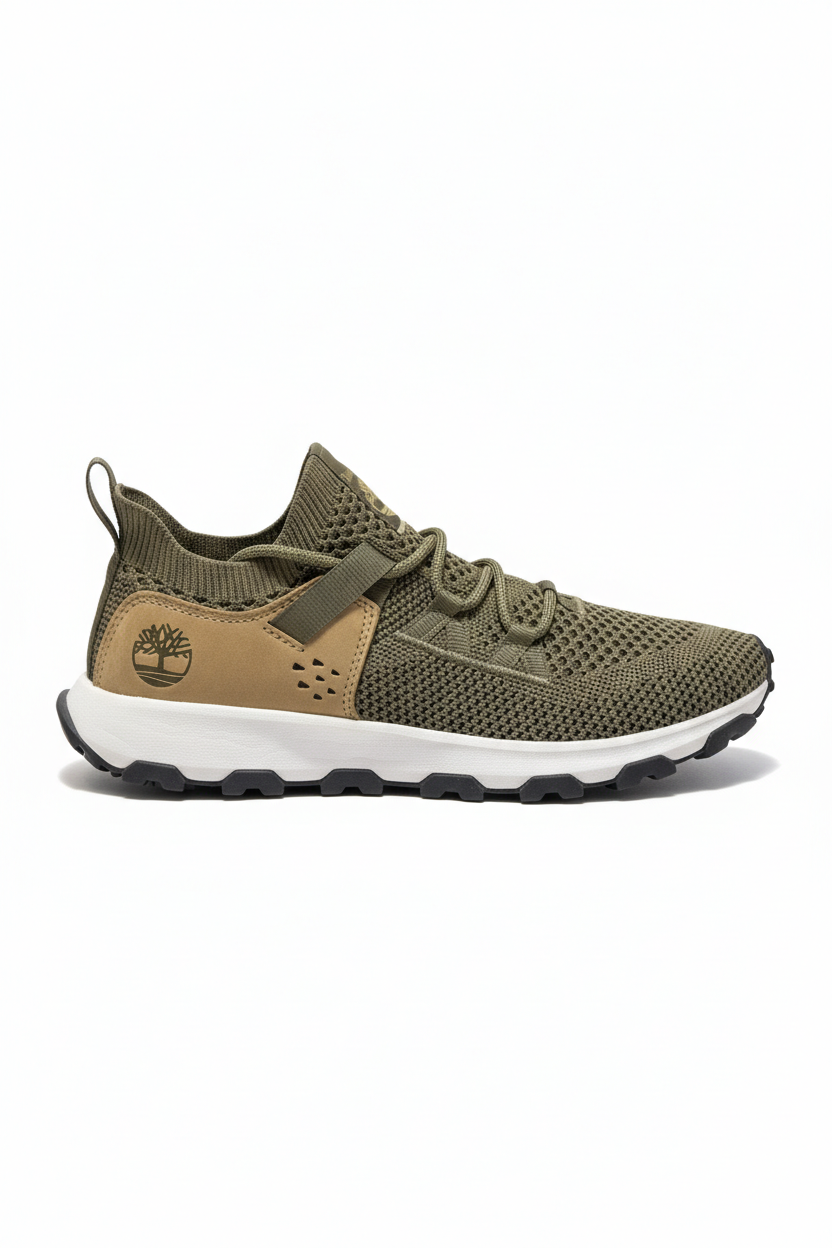 Timberland, winsor trail lace up olive knit